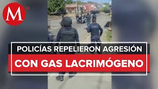 Enfrentamiento entre policias y maestros en Uruapan Michoacán [upl. by Olva307]