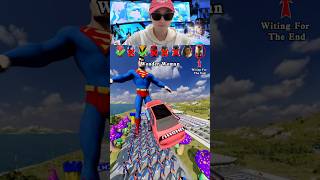 Super Heros Cars vs 1000 superman vs Jump Challenge😎🚘 shorts beamngdrive [upl. by Ekrub]