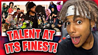 AZERRZ  Hit Rap Songs in Voice Impressions 4 REACTION TALENT AT ITS FINEST 🤪🔥 [upl. by Beall]