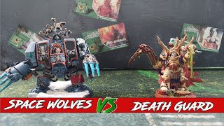 Space Wolves Space Marines v Death GuardNew Nexus Card 10th ed Warhammer 40k Battle Report [upl. by Annaek]