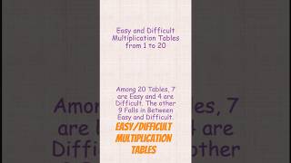 Easy and Difficult Multiplication Tables from 1 to 20 mathstricks easymathtricks easymaths [upl. by Emalee]