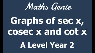 Graphs of sec x cosec x and cot x [upl. by Auroora239]