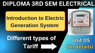 Different types of Tariff  Diploma 3rd Sem Electrical  Unit 05  Intro to Elec Generation System [upl. by Yks]