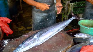 EXPERT FISH CUTTING VIDEO 2024🔪🔥 SHOCKING WAHOO FISH CUTTING MARKET SKILLS IN ACEHNESE [upl. by Rehtul]