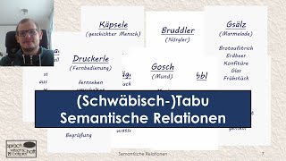 SchwäbischTabu – Semantische Relationen – paradigmatisch vs syntagmatisch 🗨️ Sprawib [upl. by Cari]