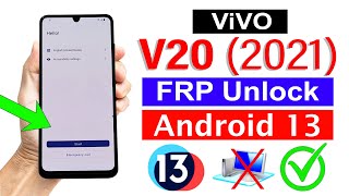 Vivo V20 2021 Gmail Account Bypass ANDROID 13 Reset Option Not Working 🚀 Without PC [upl. by Rufe181]