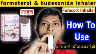 formoterol fumarate and budesonide inhaler  foracort 200 inhaler how to use in hindi [upl. by Dagall]