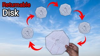 Paper Returnable Disk Boomerang Tutorial  100 Returns back  Diy Crafts Boy [upl. by Nylyak]