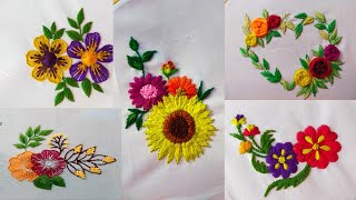 Beautiful flower embroidery designSimple flower embroidery design [upl. by Annaehr]