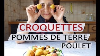 Croquettes de pommes de terre au poulet  recette de Maman Cuisine [upl. by Nylyaj347]