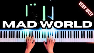 Mad World  Gary Jules  Easy Piano Tutorial  Cover [upl. by Boorer]