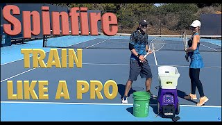 Tennis Ball Machine  2 Line Drill On Court Training Narrow Medium and Wide with Spinfire Pro V2 [upl. by Ardnos]