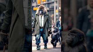 quotUnexpected Wanderers A Baboon and Orangutan on NYC Streetsquot😮baboon shorts [upl. by Opal]