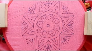 Amazing Flower Embroidery Design Embroidery Design for Beginners Star Embroidery [upl. by Carola]