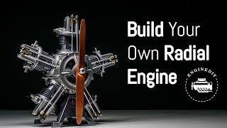 Build 16 scale Full Metal Radial Engine Model Kit  Enginediy [upl. by Yanahs]