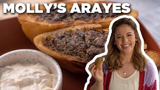 Molly Yehs Arayes MeatStuffed Pitas with Yogurty Tahini Sauce  Girl Meets Farm  Food Network [upl. by Thistle573]