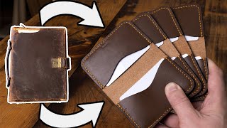 Turning A Damaged Gucci Case Into Handmade Leather Card Holders PATTERN [upl. by Eissolf]