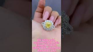 18k white gold cushionshaped main diamond 1047ct clarity VVS1 secondary diamond 124ct [upl. by Ahrendt967]