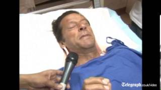 Imran Khan campaigns from hospital bed [upl. by Jaehne]