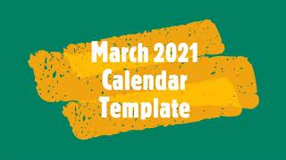 March 2021 Calendar Template by Calendarprintablescom [upl. by Valenza742]