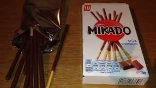 Mikado Milk Chocolate Sticks 75g Yummy Food Biscuits Fat Energy Saturates Sugars Salts [upl. by Ltihcox730]