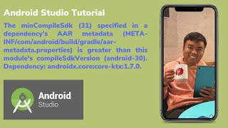 How To Fix The minCompileSdk 31 specified in a dependencys AAR metadata Android Studio MALAY [upl. by Xam]