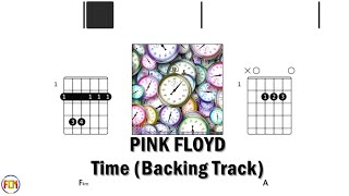 PINK FLOYD Time BACKING TRACK FCN GUITAR CHORDS amp LYRICS [upl. by Goodden]