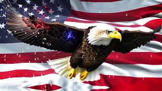 10 Hours American Bald Eagle Flag Waving July 4th Fireworks Military Bands Songs USA Patriotic Music [upl. by Calvina]