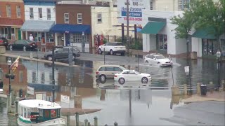 Coastal flooding brings water onto Annapolis streets [upl. by De]