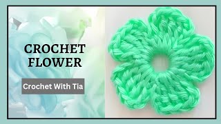 Easy crochet 5 petal flower [upl. by Certie199]