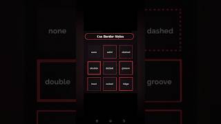 CSS Border Style Properties css borderdesigns beginners [upl. by Nadnal]