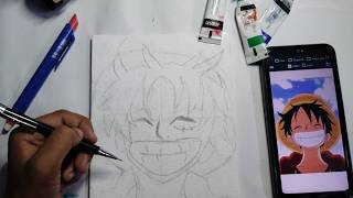 draw with Alok  one piece drawing  acrylic colours [upl. by Ynna]