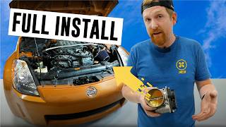 How To 350Z 75mm Throttle Body Install [upl. by Dilaw]