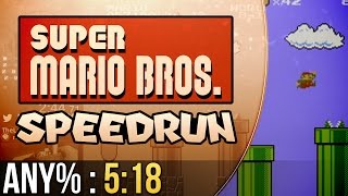 Super Mario Bros Any Speedrun in 518 [upl. by Leaper]