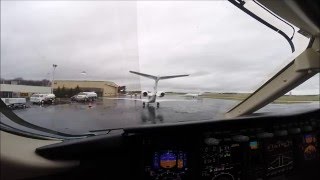 Bombardier Challenger 300 Takeoff Northeast Philadelphia Airport KPNE Cockpit view [upl. by Aiuqes]