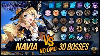 🌟 NAVIA C0 SOLO VS 30 BOSSES 💥 NO DAMAGE 💥 Sin comidas 🌟  Genshin Impact [upl. by Lexerd]