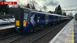 🏴󠁧󠁢󠁳󠁣󠁴󠁿 Scotrail 385 EMUs at Linlithgow  Awesome sounds [upl. by Elfstan769]