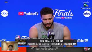 Luka Doncic Kyrie Irving Jayson Tatum previews Game 1 FULL Interview  2024 NBA Finals Media Day [upl. by Warfore]