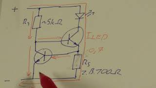 LedKonstantstromquelle mit zwei Transistoren  Aufbau und Funktionsweise [upl. by Aivilys920]