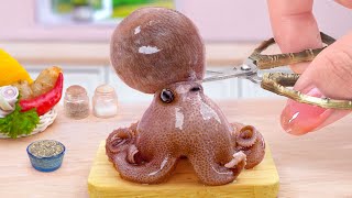 Best Of Seafood 😍 Tasty Miniature Korean Spicy Stir Fry Octopus Recipe 🐙 Tina Mini Cooking [upl. by Athalee]