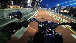 Harley Davidson Fat Boy Tokyo Night 2 Ride exhaust sound [upl. by Anilejna]