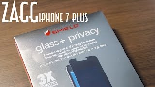 ZAGG Invisible Shield Glass  Privacy Unboxing amp Installation for iPhone 7 Plus [upl. by Eseerahs]