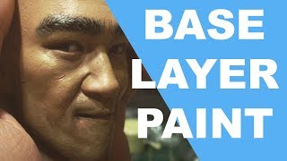 How to sculpt hyperrealistic Bruce Lee  Part 117  Applying Base Paint Layer [upl. by Crin]