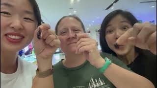 Bug eating mission with the girls in Bangkok [upl. by Idnal672]