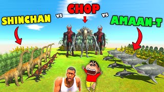 SHINCHAN SECRET TEAM vs CHOP TEAM vs AMAAN TEAM in Animal Revolt Battle Simulator [upl. by Zannini398]