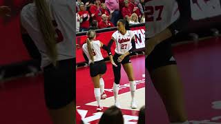 Volleyball handshake  Nebraska players with an interesting handshake ncaavolleyball [upl. by Anairotciv856]