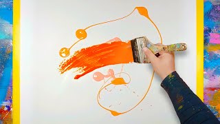 ABSTRACT ART PAINTING Demo With Acrylic Paint and Masking tape  Terra [upl. by Gingras644]