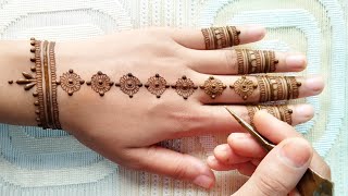 Easy back hand mehndi design  Simple mehndi design  Mehandi ka design  Stylish Mehndi design 2024 [upl. by Edahsalof]