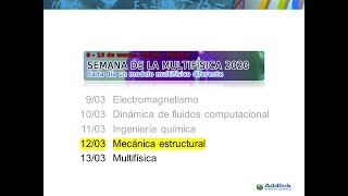 Semana multifísica 2020 4 Mecánica estructural COMSOL 55 [upl. by Haras334]