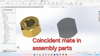 Solidworks tutorial2022 how do coincident mate in assembly parts 👍 [upl. by Criswell]